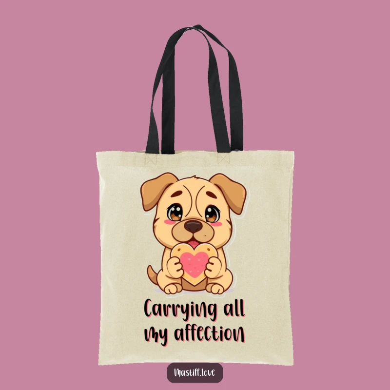 Funny Mastiff Heart Cookie Tote Bag: Stylish Dog Accessory, Perfect Funny Gift