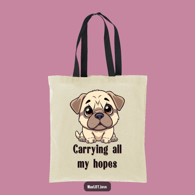 Funny Kawaii Mastiff Tote Bag: Carry Anticipation in Style, Adorable Funny Gift