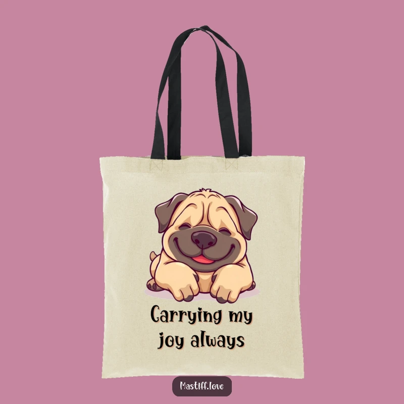 Funny Giggling Mastiff Tote Bag: Belly Rub Dog Lover Carryall - Cute Gift