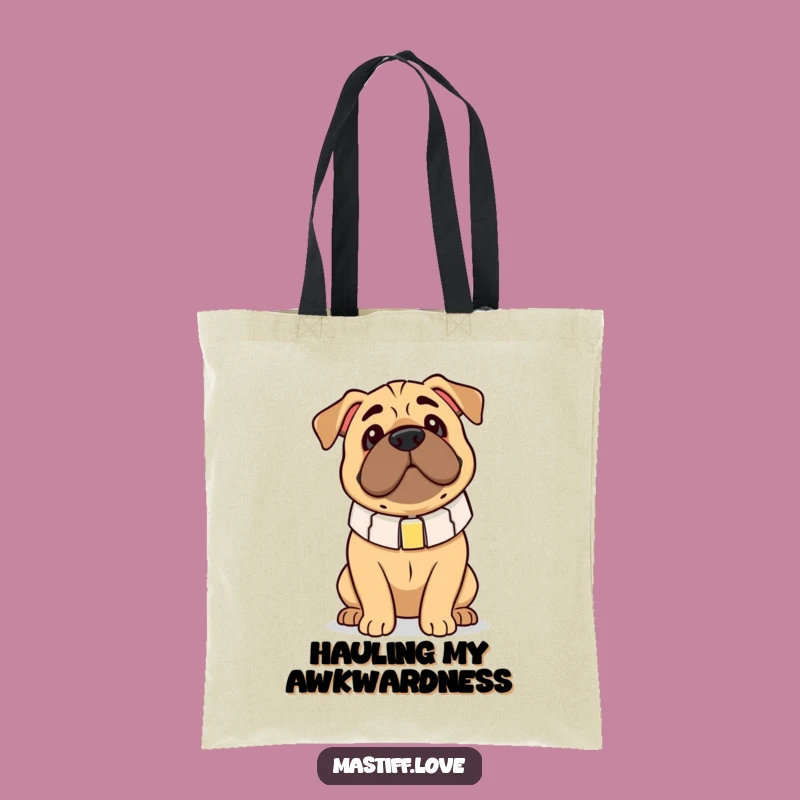Funny Clumsy Mastiff Oversized Collar Tote Bag - Carry Your Laughs