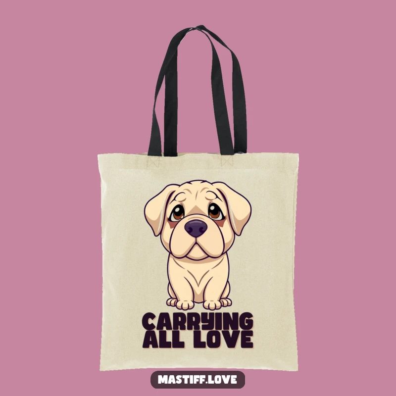 Funny Mastiff Adoration Tote Bag: Gentle Giant's Love, Hilarious Style