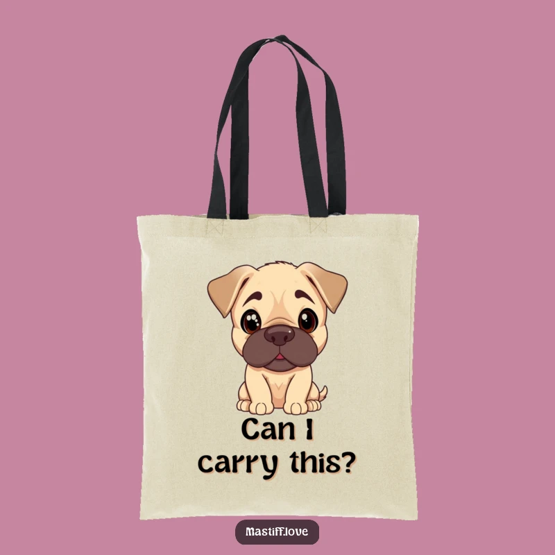 Funny Mastiff Puppy Head Tilt Tote Bag - Curious Dog Lover Carry-all Funny Gift