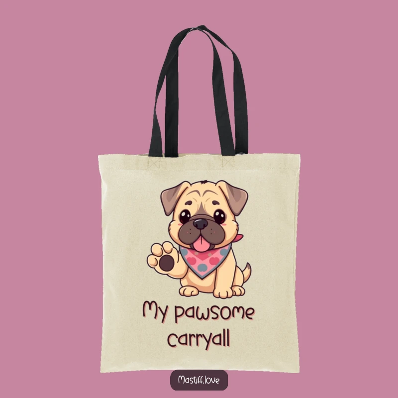 Funny Kawaii Mastiff Paw Tote Bag: Carry Friendship & Essentials