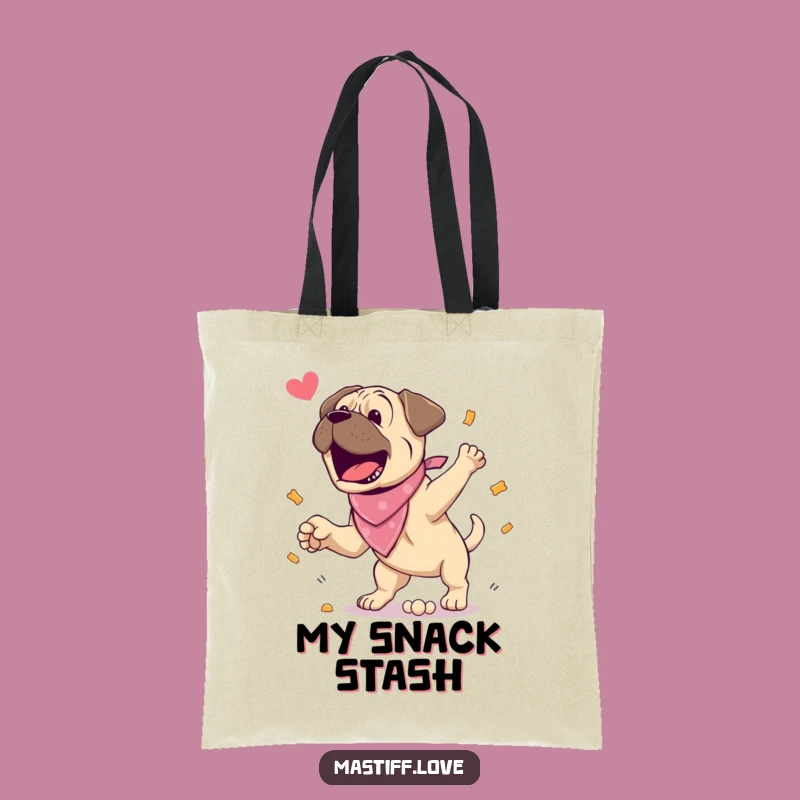 Funny Mastiff Treat Tote Bag: Carry Your Love for Dogs, Featuring an Excited Jumper!